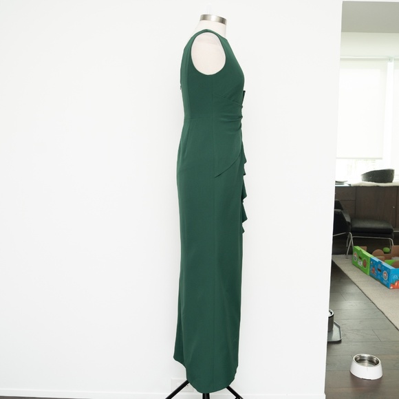 Eliza J Green Ruffle Front Gown Size 6 - Picture 5 of 12